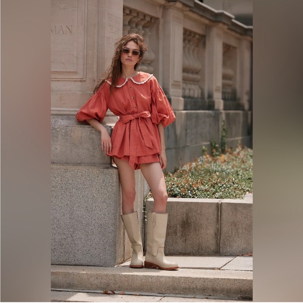 Free People Porto Top and Shorts Set Orange Size XS